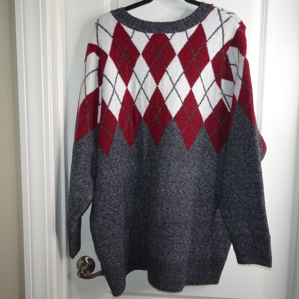 Brand New Torrid Vegan Cashmere Argyle Sweater - Picture 4 of 8